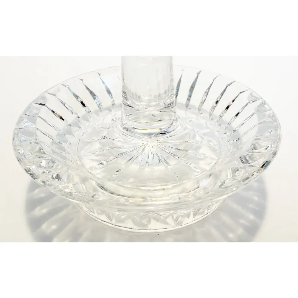Vintage Mid Century MCM Cut Crystal Glass Ring Holder 3